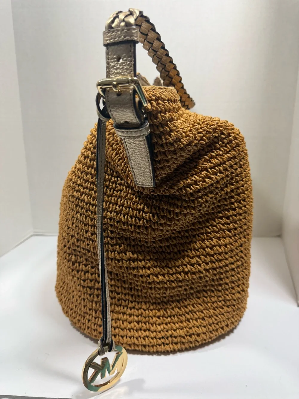 Michael Kors Woven Shoulder Bucket Bag